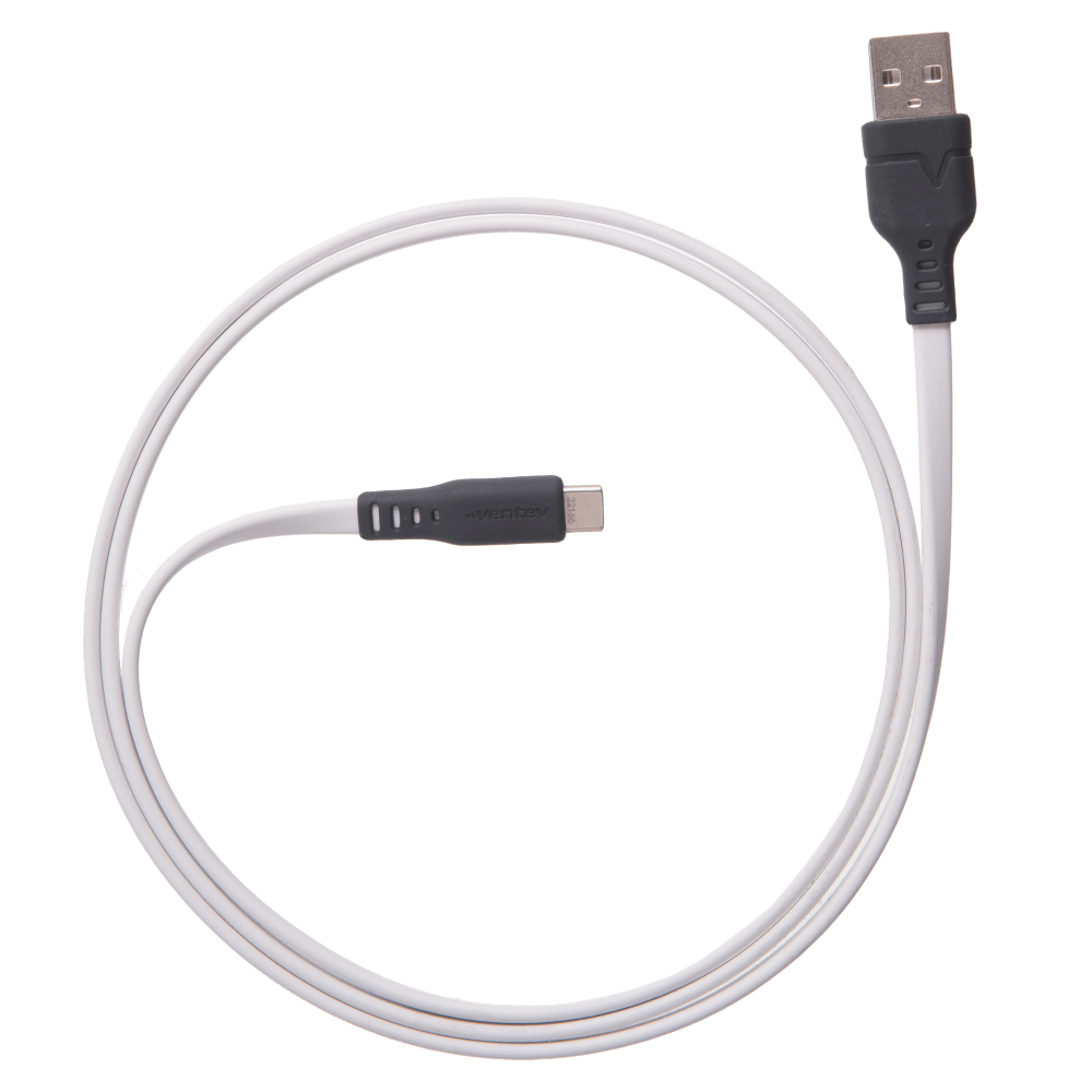 Ventev Chargesync Flat USB A to USB C Cable 6ft White