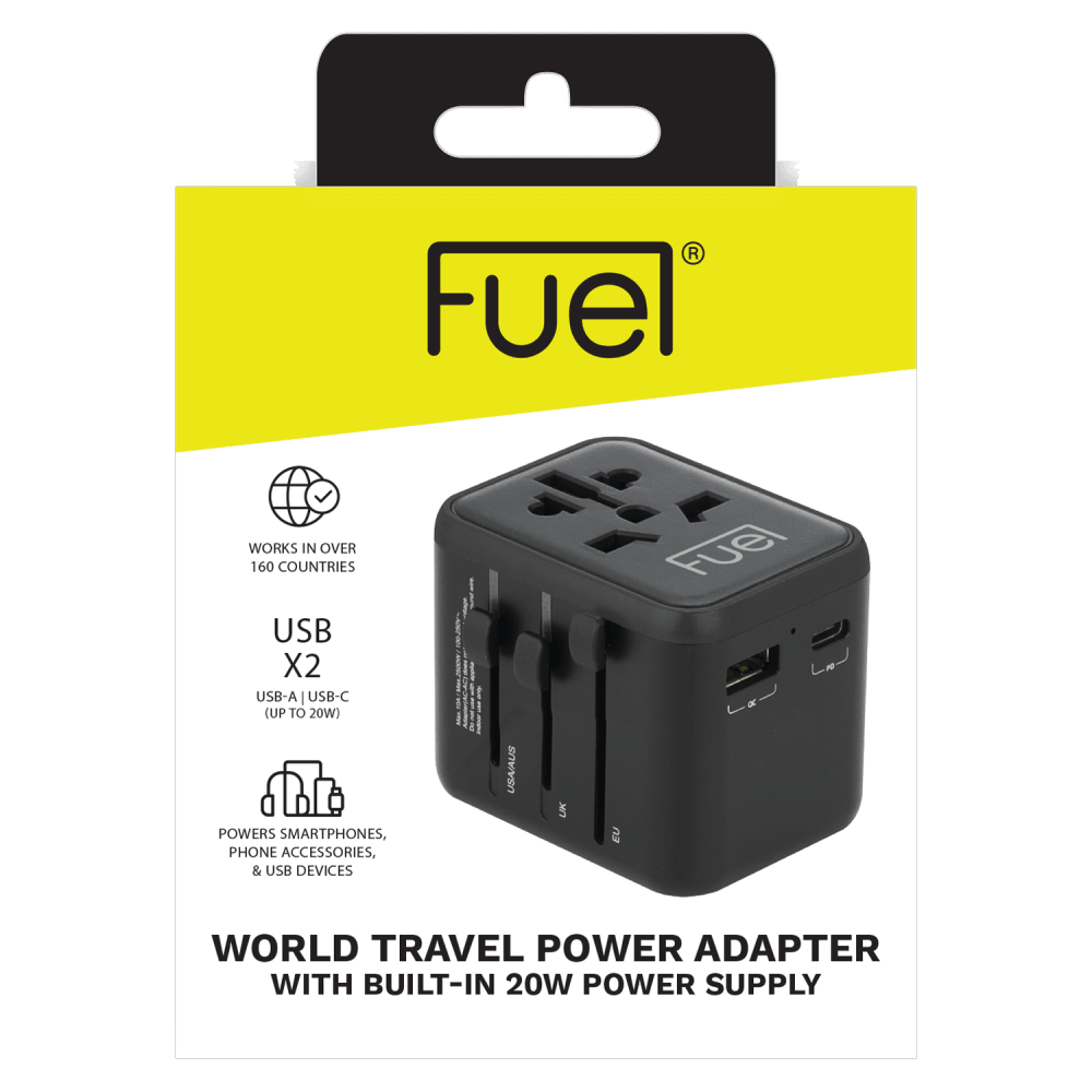 Case-Mate Fuel World Travel Adapter 20W Black