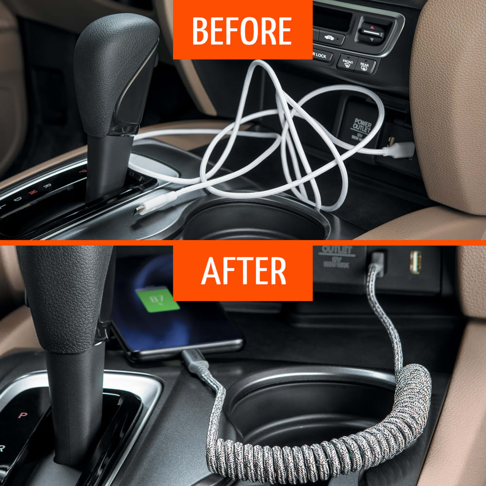 Ventev Chargesync Helix Coiled USB C to Apple Lightning Cable 3ft