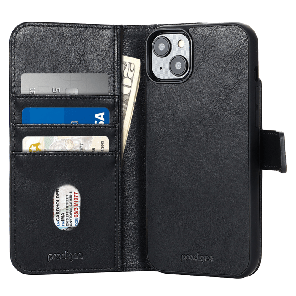 prodigee Folio Wallet MagSafe Case for Apple iPhone 15 / 14 / 13 Black
