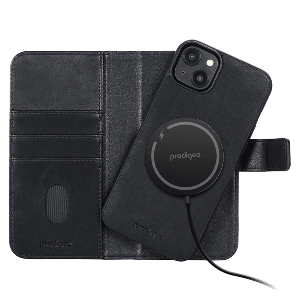 prodigee Folio Wallet MagSafe Case for Apple iPhone 15 / 14 / 13 Black