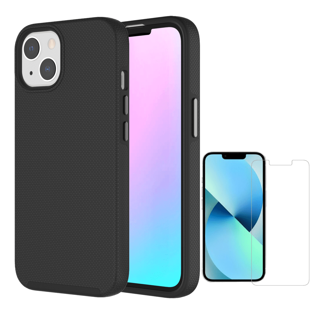 AXS PROTech Case and Glass Screen Protector for Apple iPhone 13 mini Black
