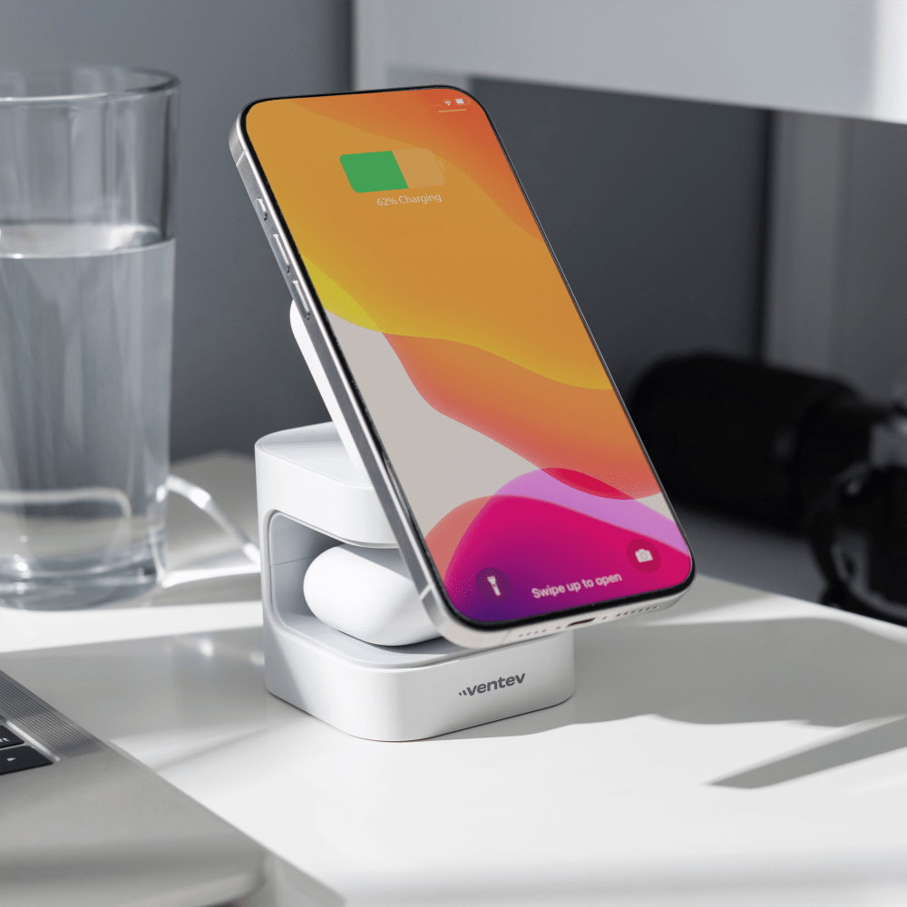 Ventev 15W Qi2 Wireless Charging Cube 2-in-1