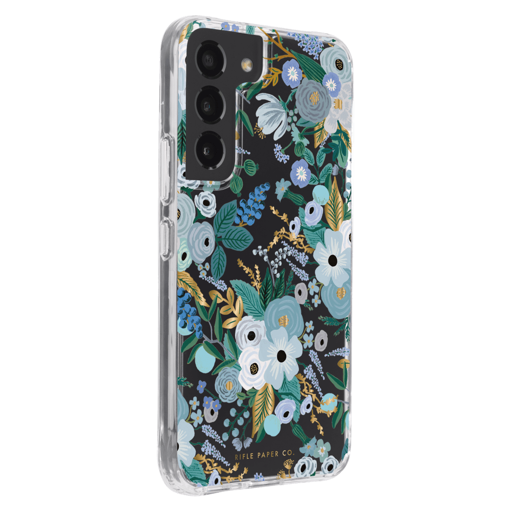 Rifle Paper Co Ultra Slim Antimicrobial Case for Samsung Galaxy S22 Garden Party Blue