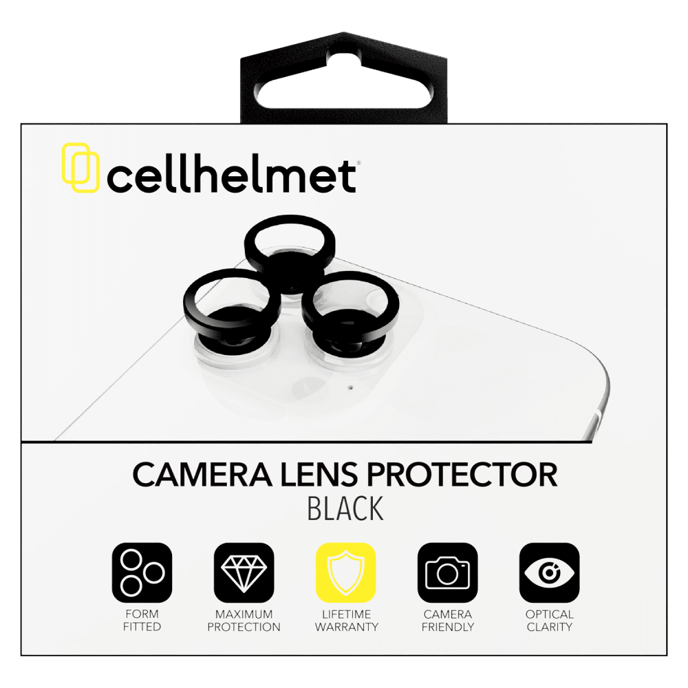 Cellhelmet Tempered Glass Camera Screen Protector (Individual Lens Covers) for Apple iPhone 16 Pro / iPhone 16 Pro Max