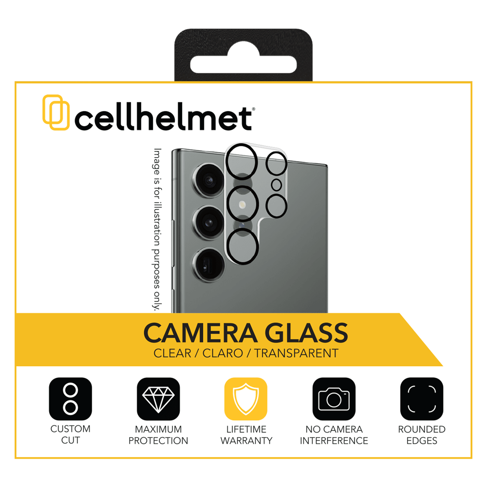 Cellhelmet Tempered Glass Camera Screen Protector for Samsung Galaxy S24 Ultra (One Piece) Clear