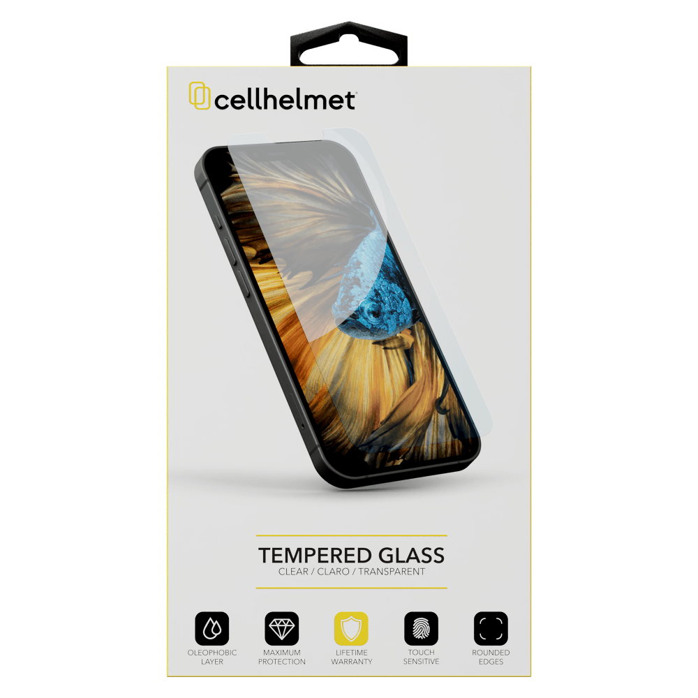 Cellhelmet Tempered Glass Screen Protector for Apple iPhone 15 Pro Max Clear