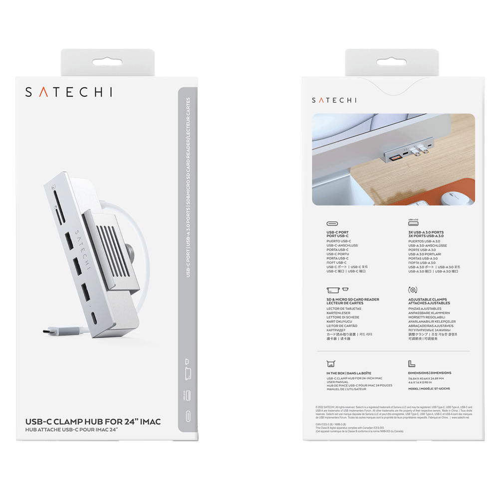 Satechi USB C Clamp Hub for Apple iMac 24in