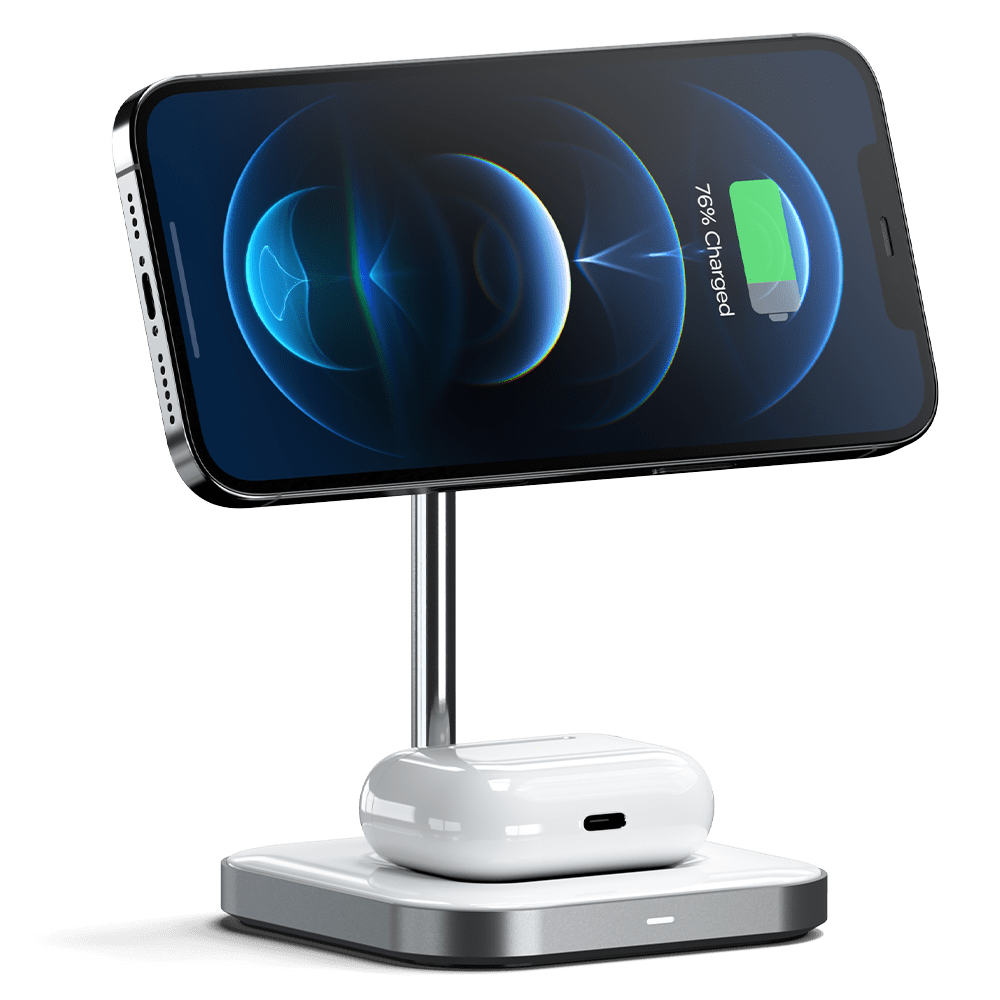 Satechi Aluminum 2 in 1 Magnetic Wireless Charging Stand / Pad 7.5W