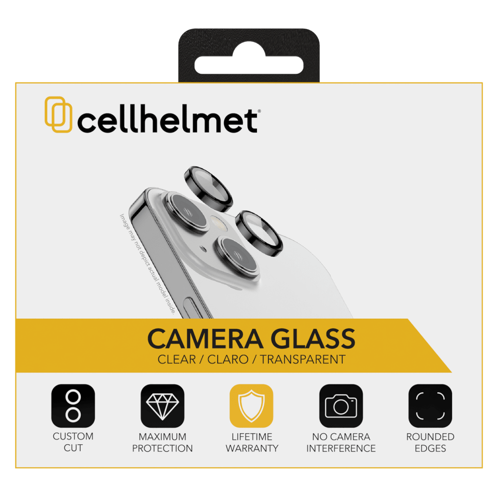 Cellhelmet Tempered Glass Camera Screen Protector for Apple iPhone 15 / iPhone 15 Plus