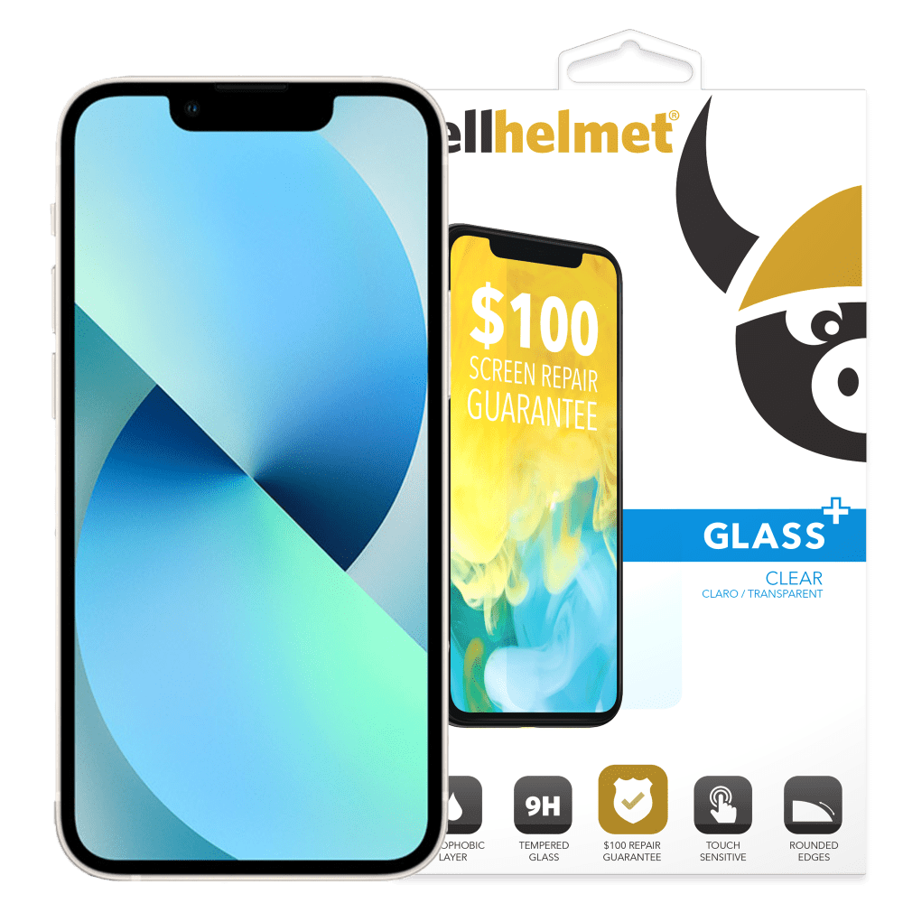 cellhelmet Tempered Glass Plus $100 Guarantee Screen Protector for Apple iPhone 13 mini Clear
