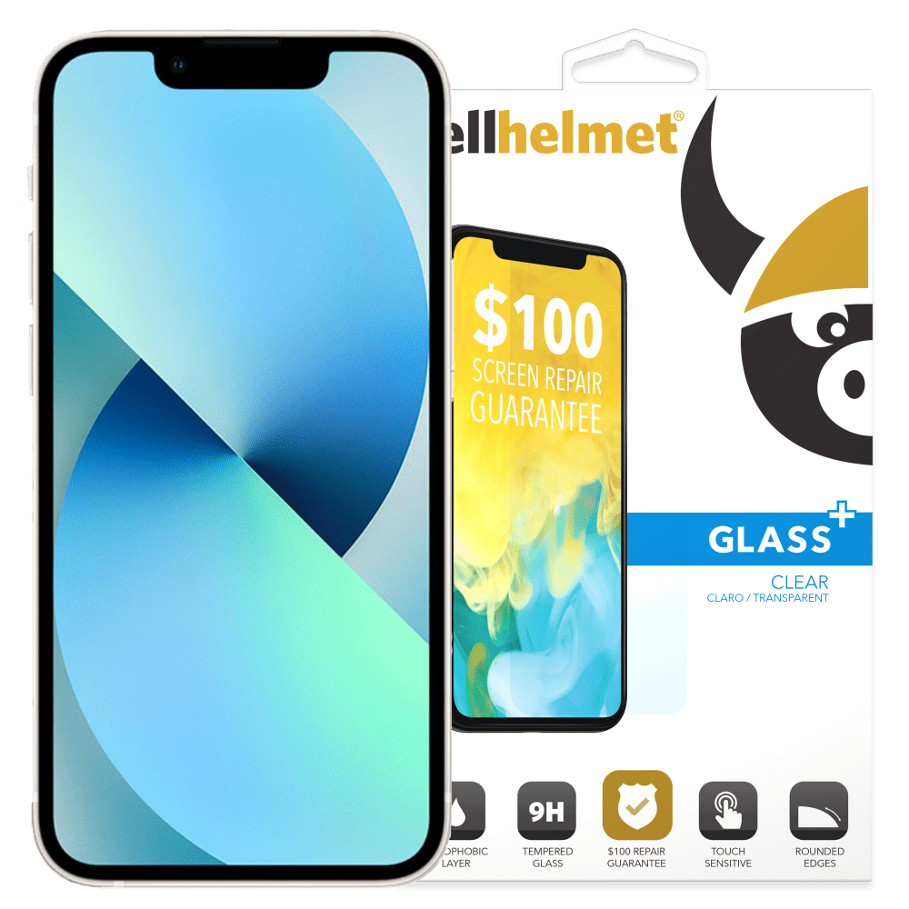 Cellhelmet Tempered Glass Plus $100 Guarantee Screen Protector for Apple iPhone 14 / 13 / 13 Pro