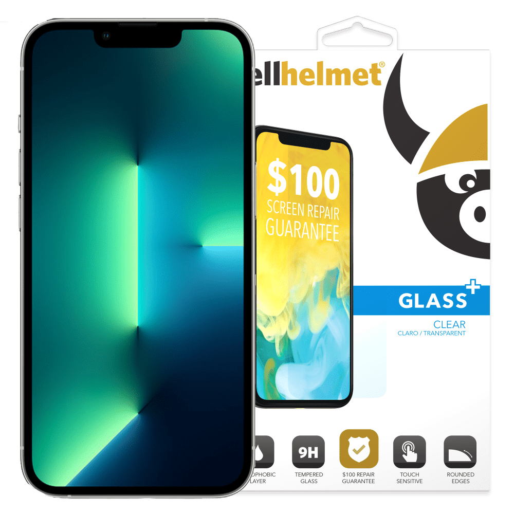 Cellhelmet Tempered Glass Plus $100 Guarantee Screen Protector for Apple iPhone 14 / 13 / 13 Pro