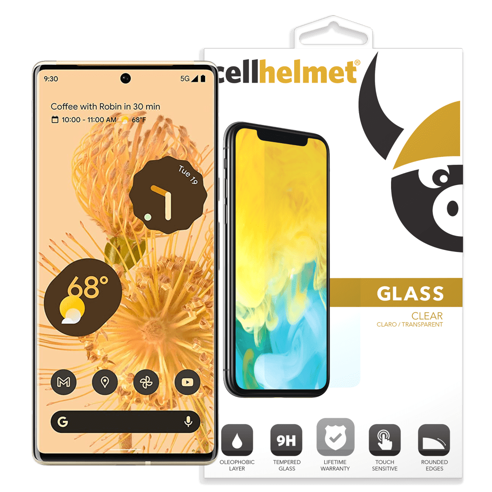 cellhelmet Tempered Glass Screen Protector for Google Pixel 6 Clear