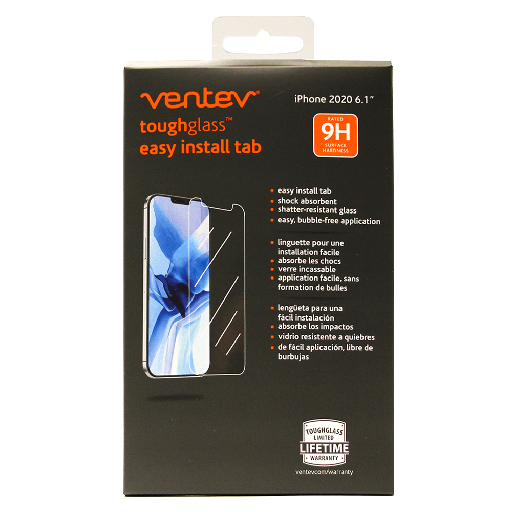 Ventev toughglass easy install tab Tempered Glass Screen Protector for iPhone 12 / 12 Pro