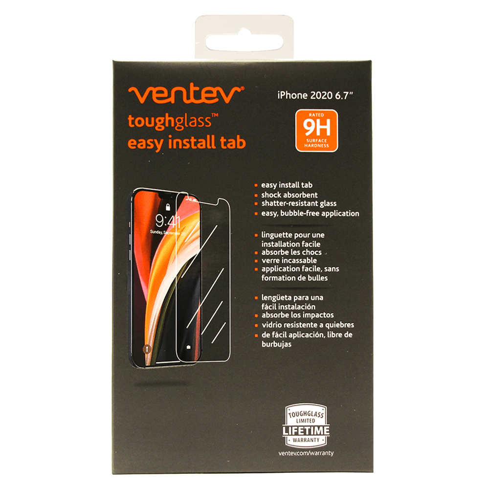 Ventev toughglass easy install tab Tempered Glass Screen Protector for Apple iPhone 12 Pro Max