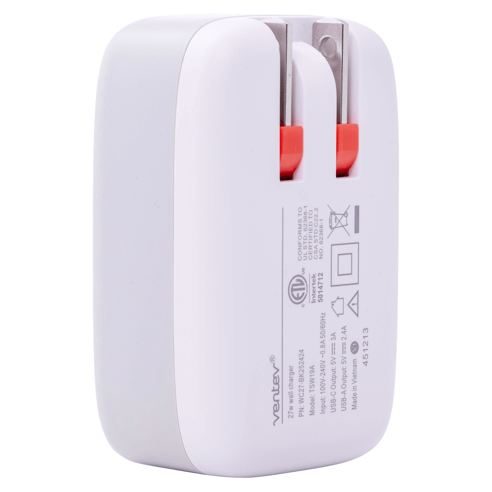 Ventev 27W Dual USB C and USB A Wall Charger