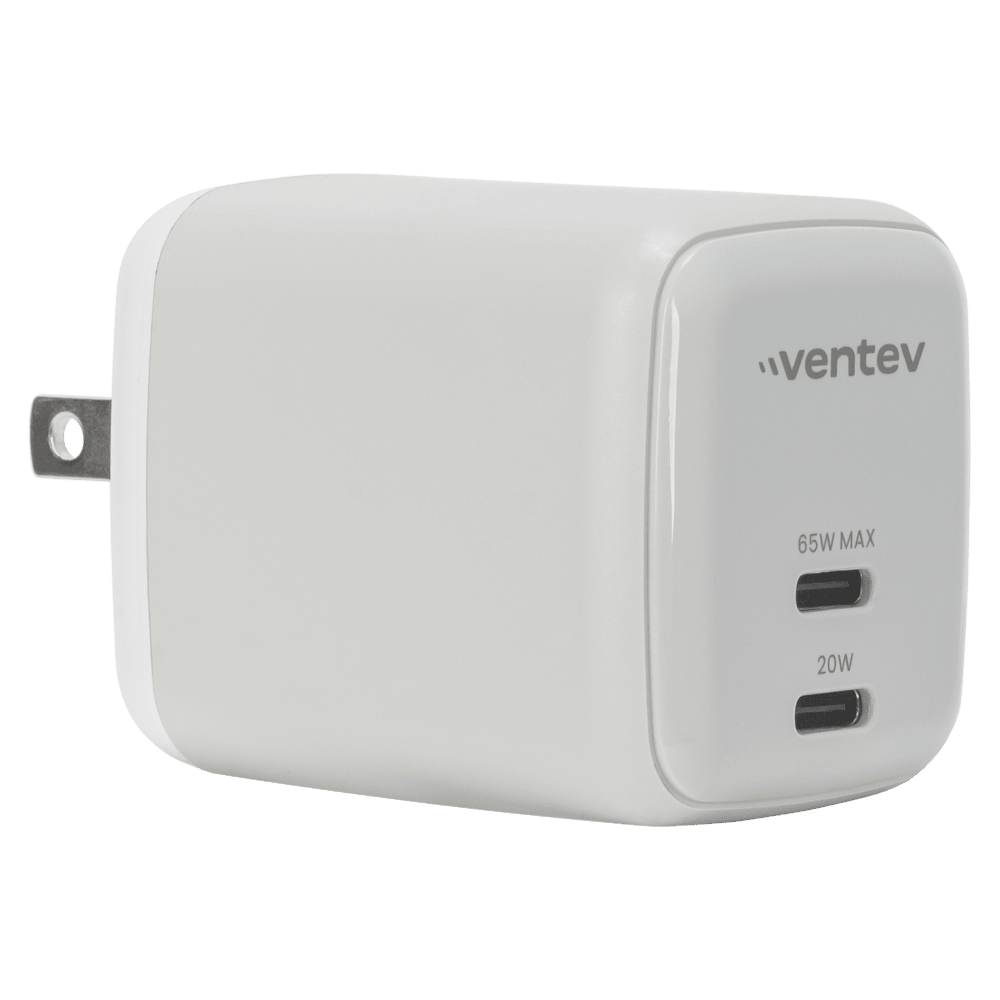 Ventev 65W ULTRAFAST USB C Universal Dual GaN Mini Wall Charger