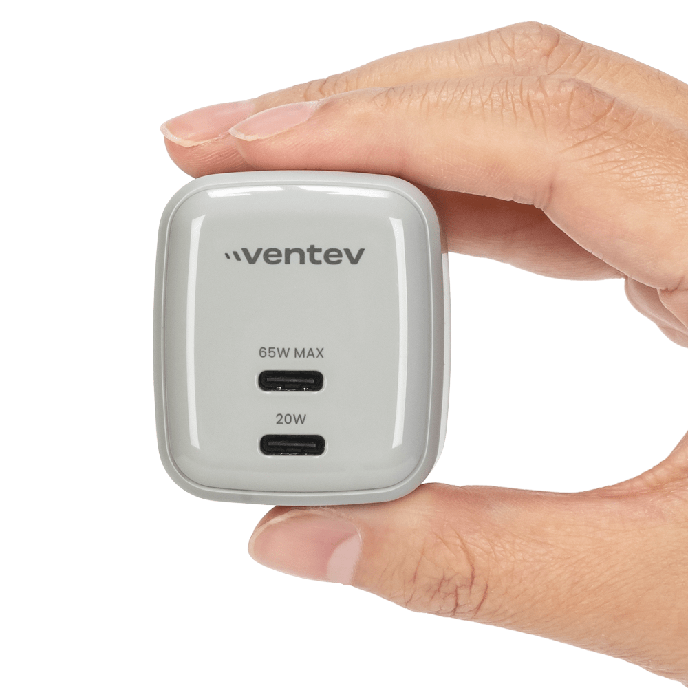 Ventev 65W ULTRAFAST USB C Universal Dual GaN Mini Wall Charger