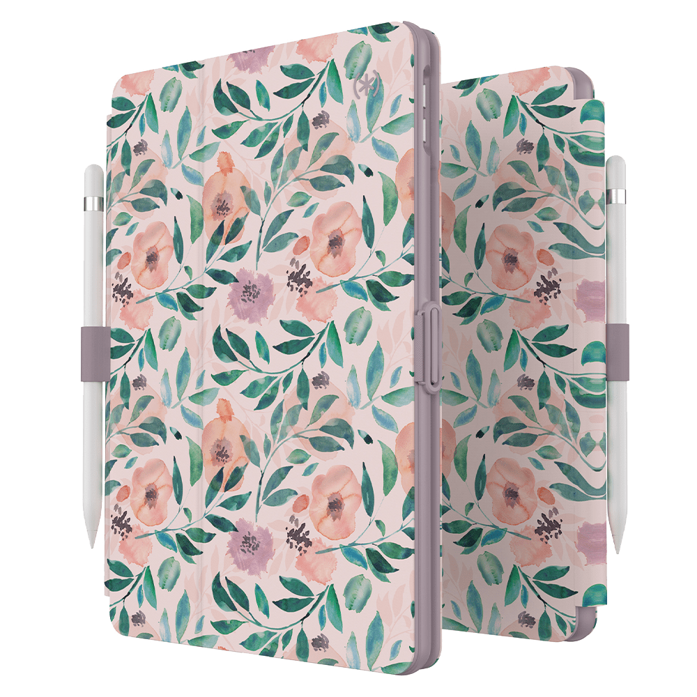 Speck Balance Folio Case for Apple iPad 10.2 Watercolor Roses and Washed Lilac