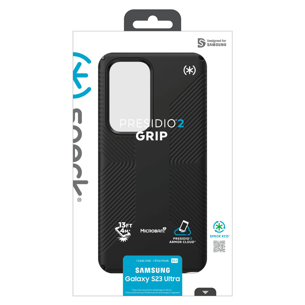Speck Presidio2 Grip Case for Samsung Galaxy S23 Ultra Black