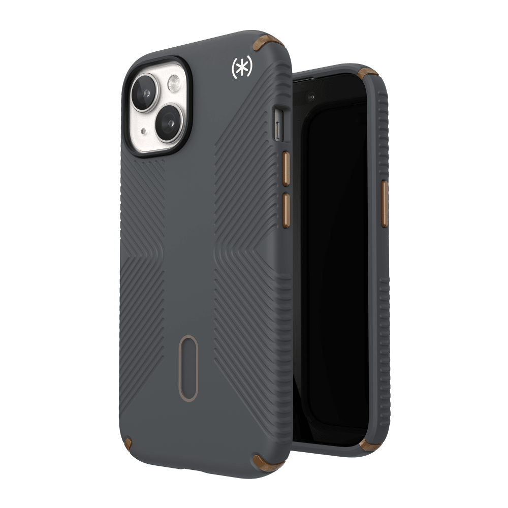 Speck Presidio2 Grip MagSafe Case for Apple iPhone 15 / iPhone 14 / iPhone 13 Charcoal Grey