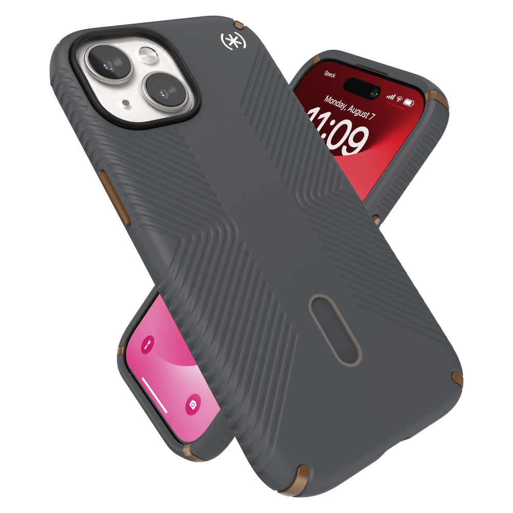 Speck Presidio2 Grip MagSafe Case for Apple iPhone 15 / iPhone 14 / iPhone 13 Charcoal Grey