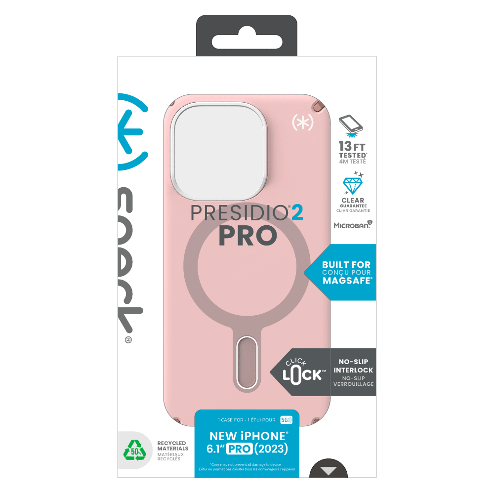 Speck Presidio2 Pro MagSafe Case for Apple iPhone 15 Pro Dahlia Pink