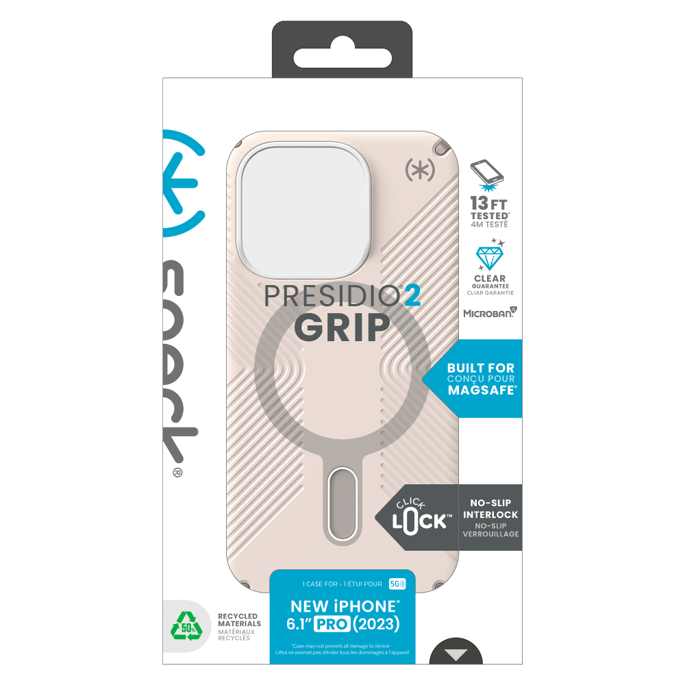 Speck Presidio2 Grip MagSafe Case for Apple iPhone 15 Pro Bleached Bone