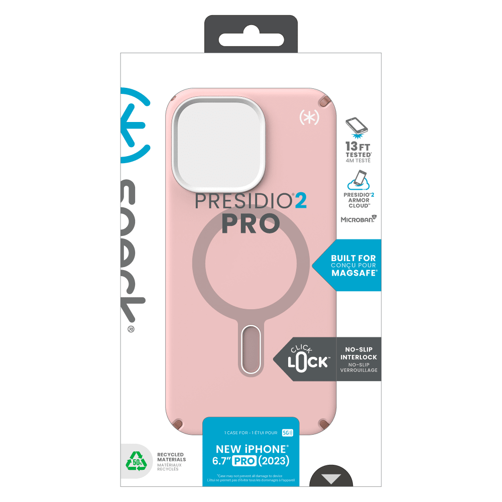 Speck Presidio2 Pro MagSafe Case for Apple iPhone 15 Pro Max Dahlia Pink