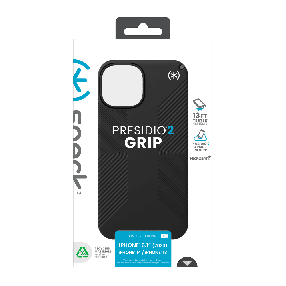 Speck Presidio2 Grip Case for Apple iPhone 15 / iPhone 14 / iPhone 13 Black
