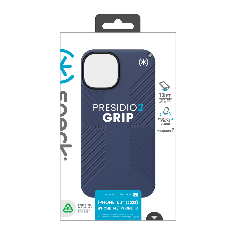 Speck Presidio2 Grip Case for Apple iPhone 15 / iPhone 14 / iPhone 13 Coastal Blue