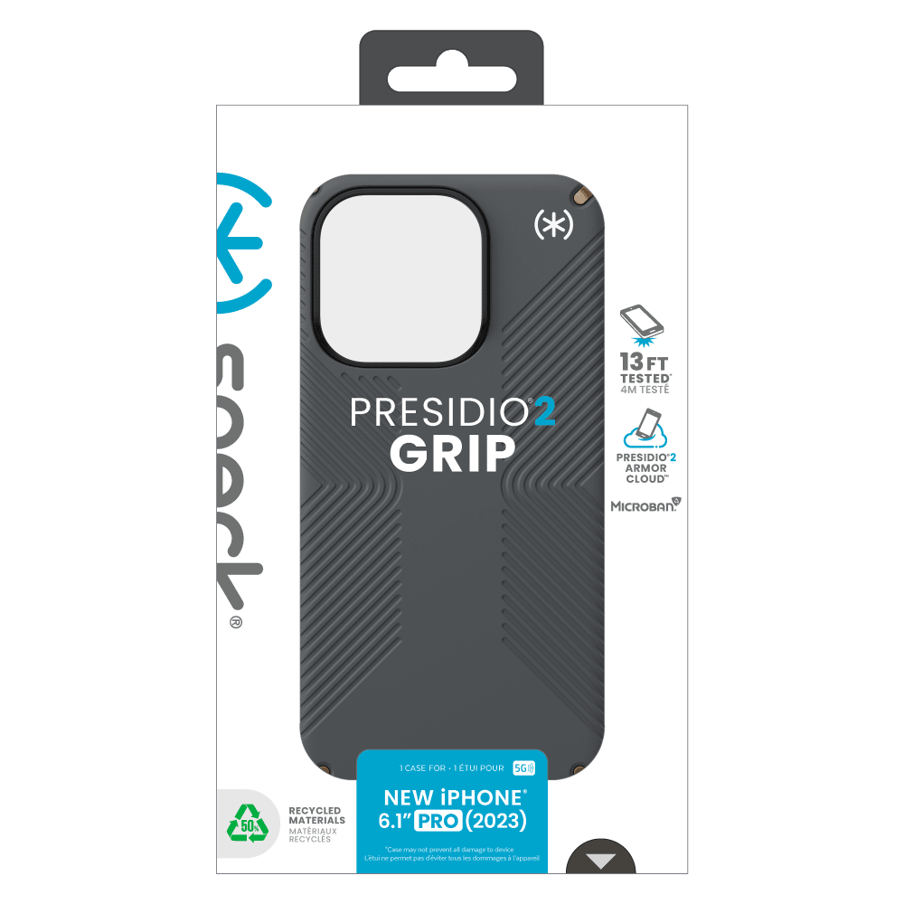 Speck Presidio2 Grip Case for Apple iPhone 15 Pro Charcoal Grey