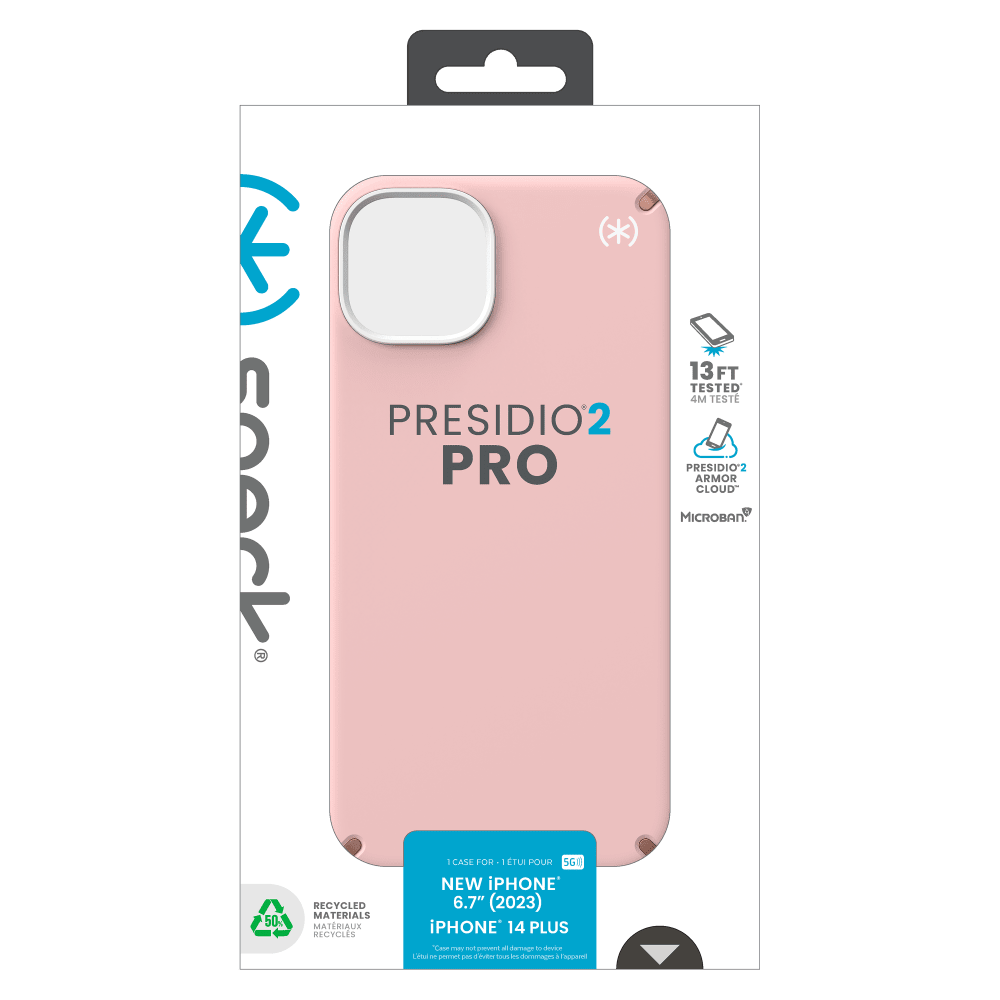 Speck Presidio2 Pro Case for Apple iPhone 15 Plus / iPhone 14 Plus Dahlia Pink