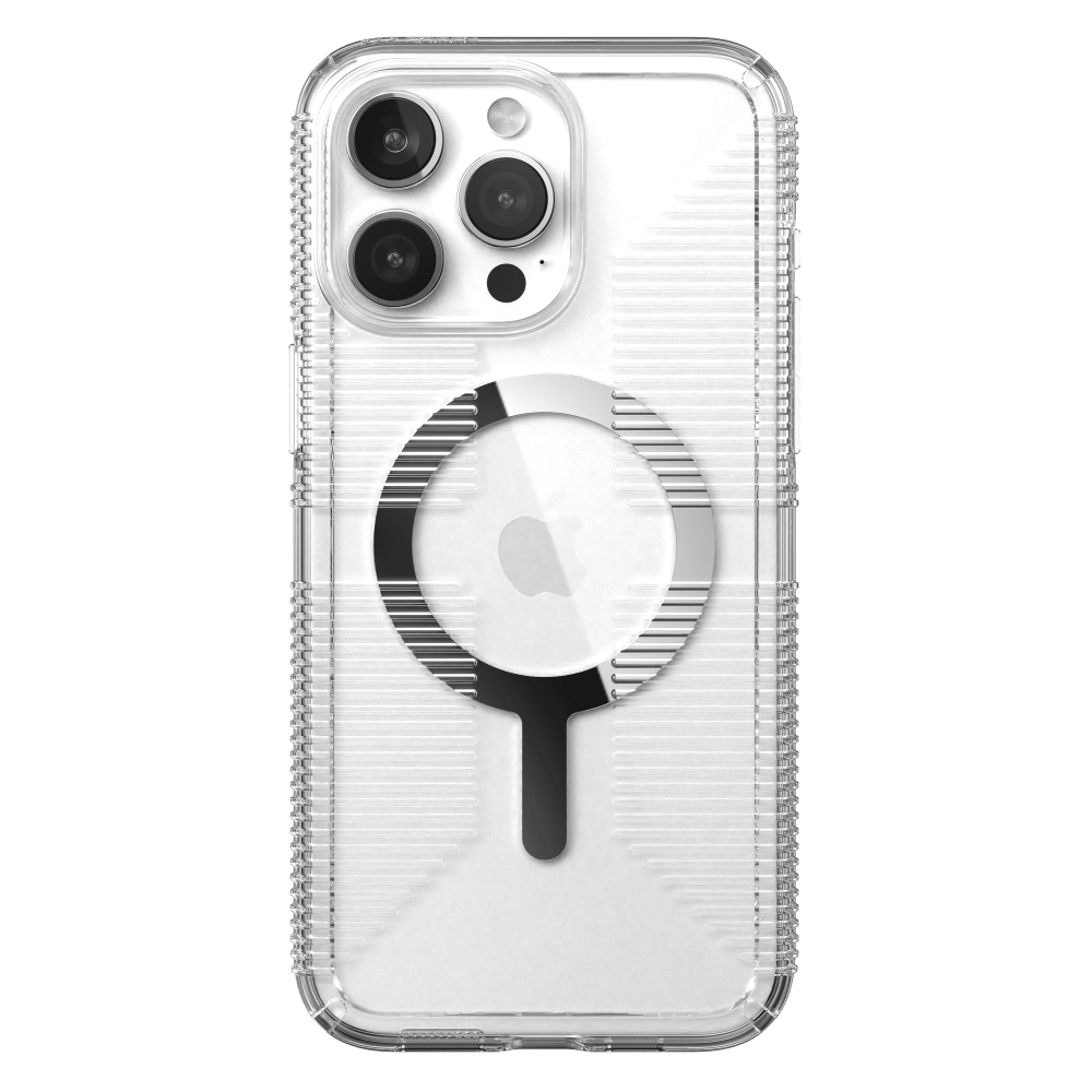Speck Gemshell Grip MagSafe Case for Apple iPhone 15 Pro Max Clear and Chrome