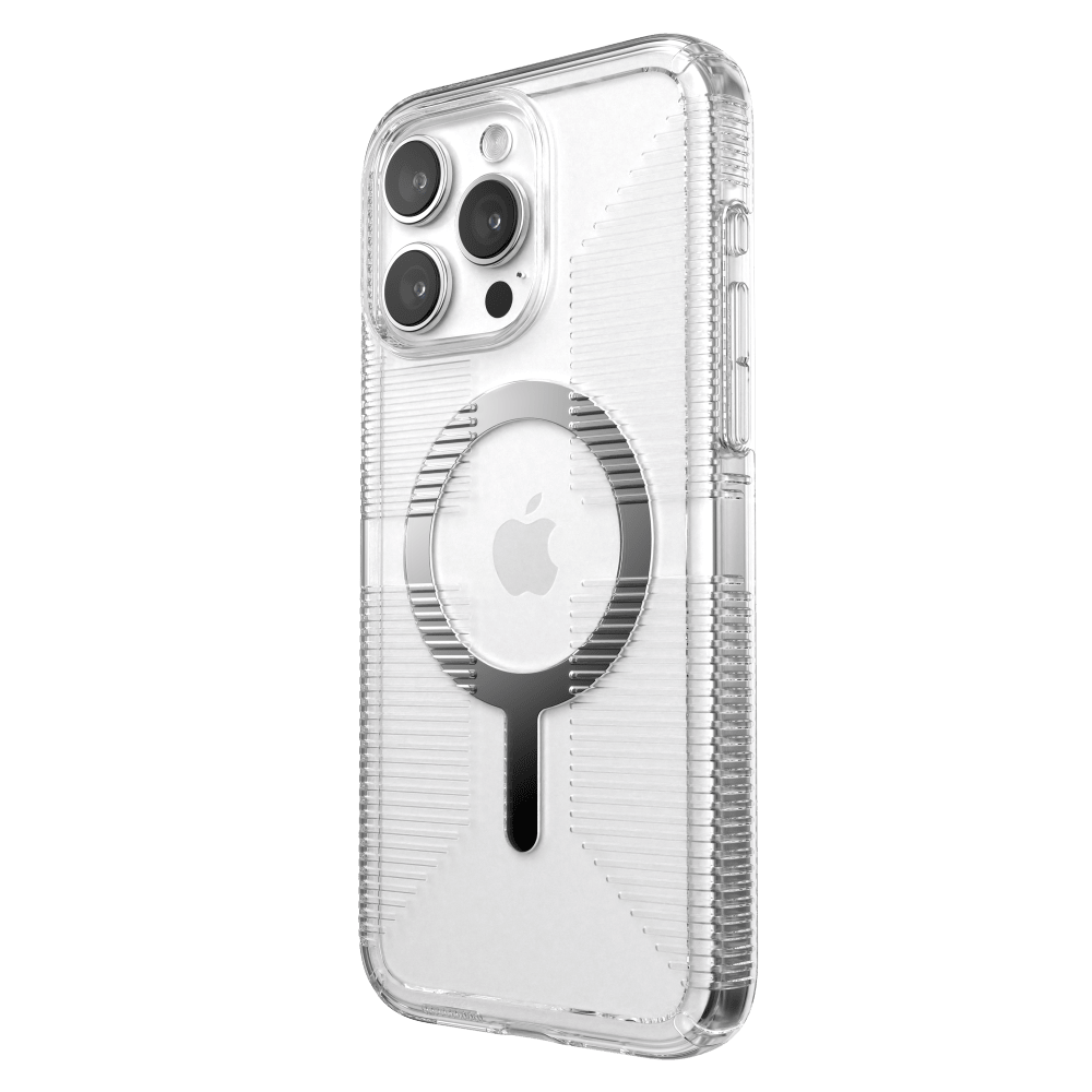 Speck Gemshell Grip MagSafe Case for Apple iPhone 15 Pro Max Clear and Chrome