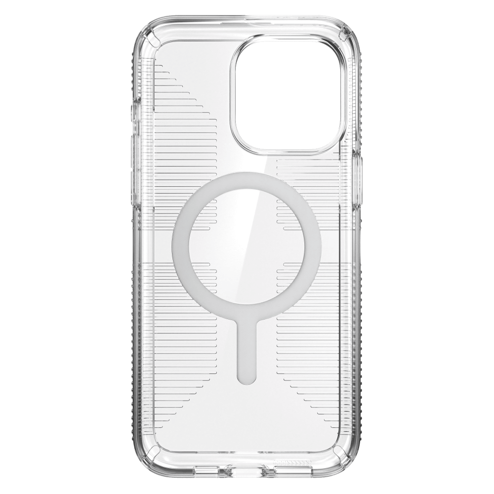 Speck Gemshell Grip MagSafe Case for Apple iPhone 15 Pro Max Clear and Chrome