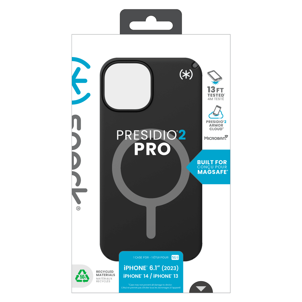 Speck Presidio2 Pro MagSafe Case for Apple iPhone 15 / iPhone 14 / iPhone 13 Black