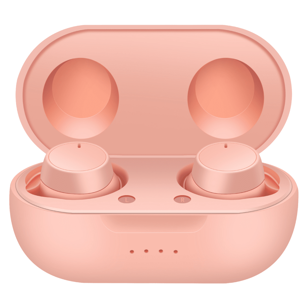 AMPD True Wireless In Ear Headphones with Smart Touch Controls and Charging Pack Pink