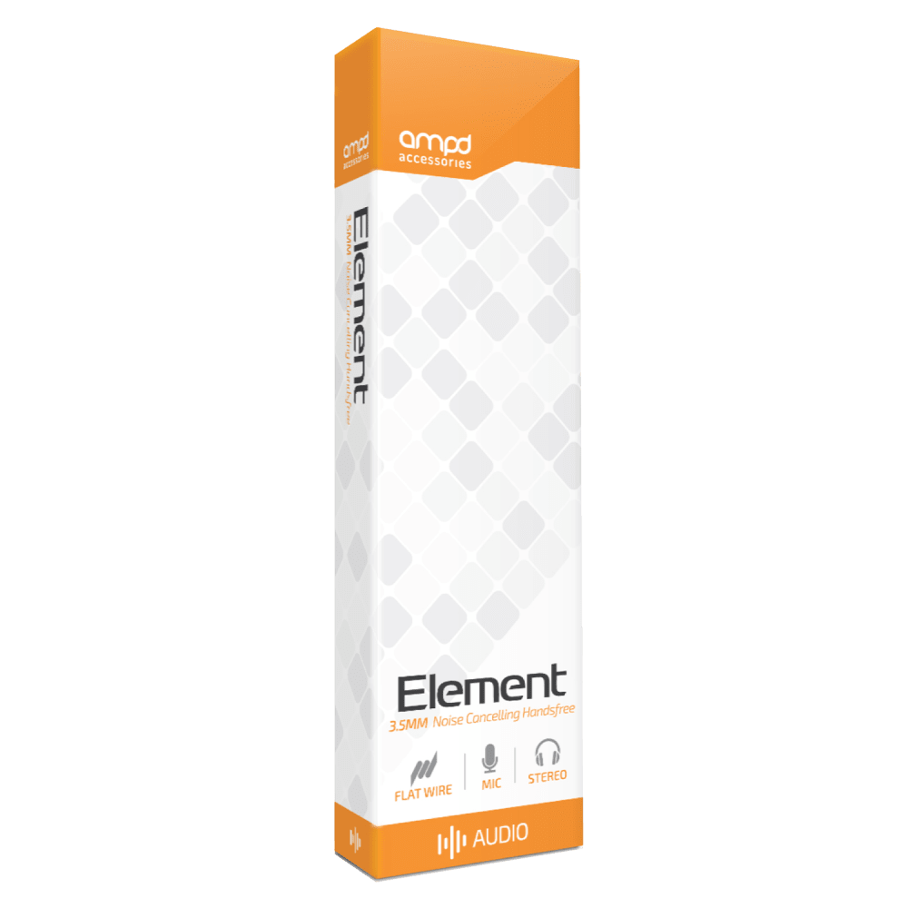 AMPD Element 3.5mm In Ear Wired Headphones Black