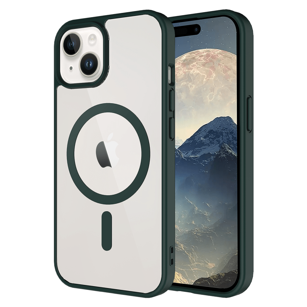 AMPD TPU / Acrylic Crystal Clear MagSafe Case for Apple iPhone 15 Green