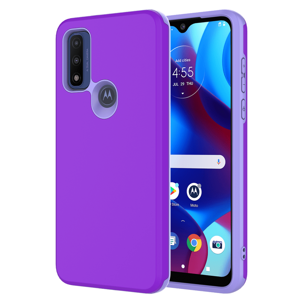 AMPD Classic Slim Dual Layer Case for Motorola Moto G Play (2023) Purple