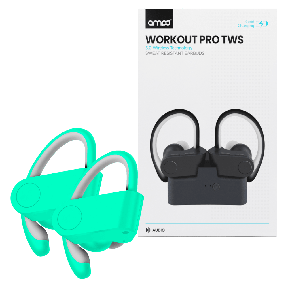 AMPD Active 5.0 Sport-Fit True Wireless Bluetooth In Ear Headphones Mint