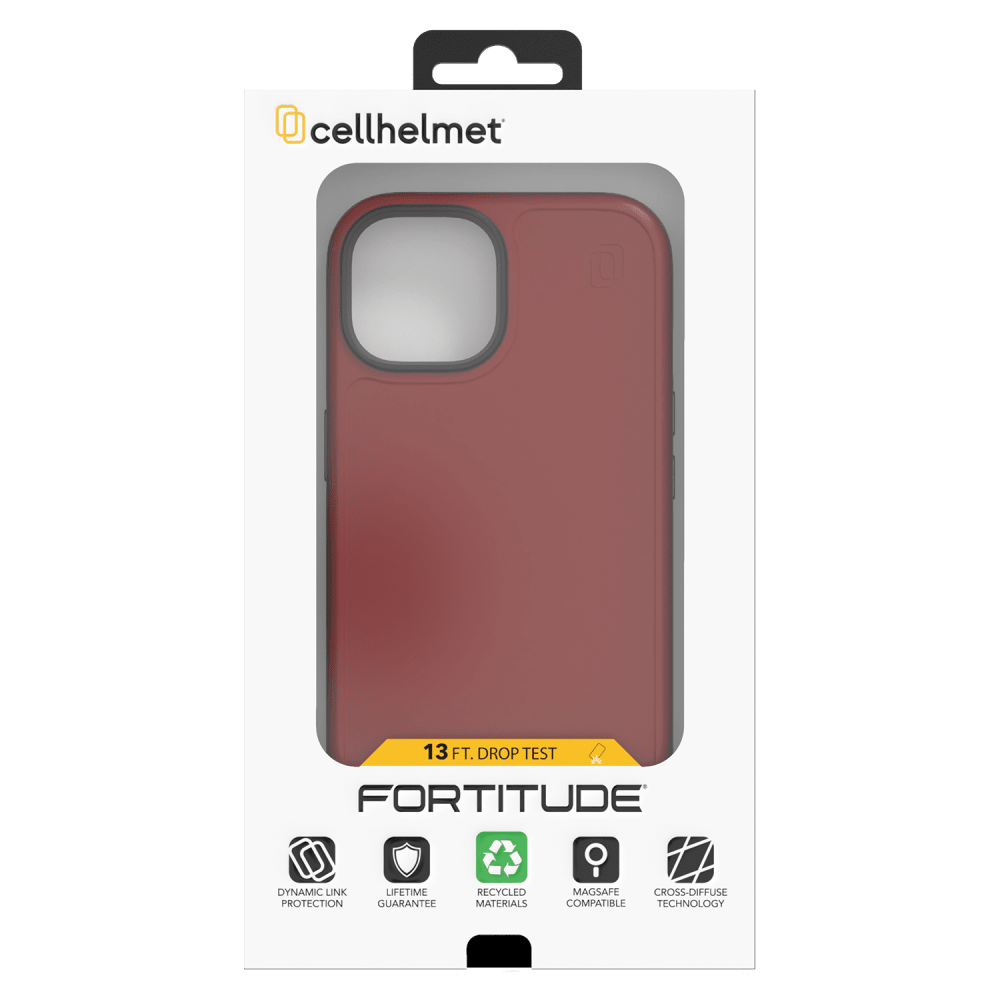 cellhelmet Fortitude MagSafe Case for Apple iPhone 15 Scarlett Red