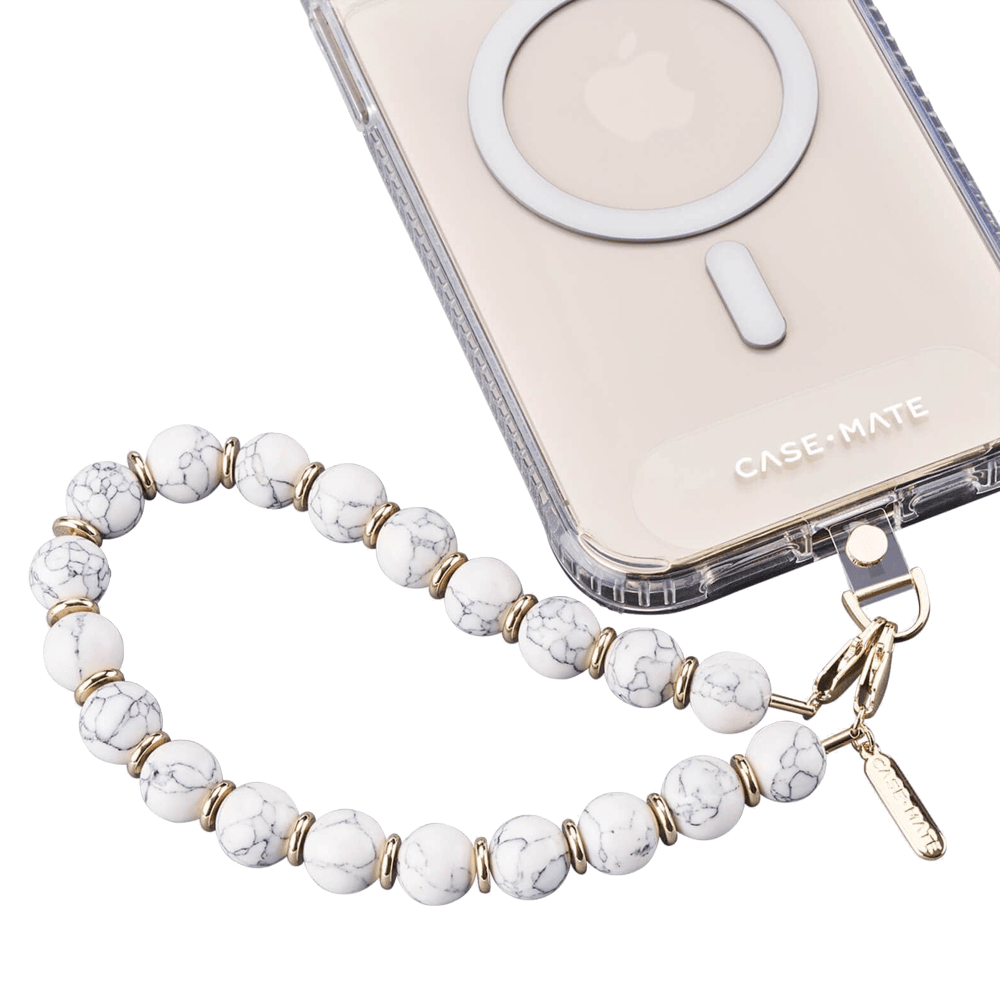 Case-Mate Beaded Phone Wristlet White Marble