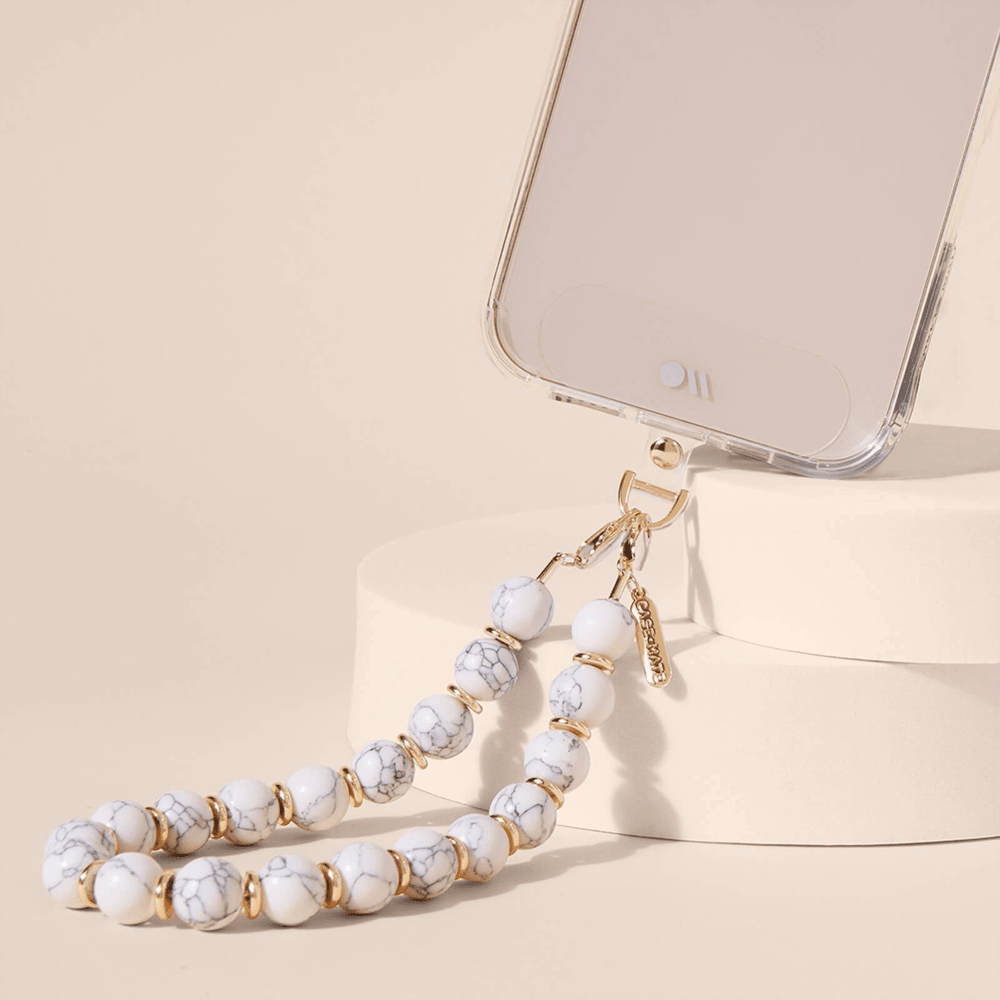 Case-Mate Beaded Phone Wristlet White Marble