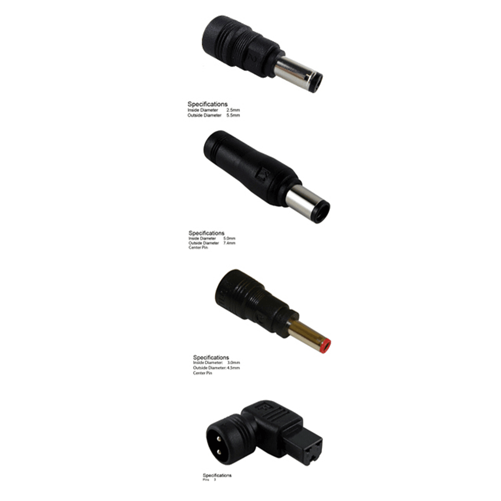 BTI AC Adapter 65W for Most Dell Devices Includes 4 Interchangeable Tips Not Retail Packaged Black