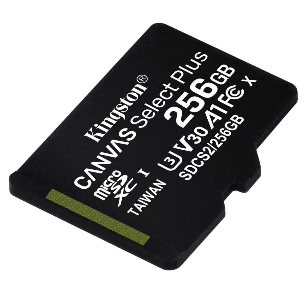 Kingston microSDXC Canvas Select Plus 256GB Memory Card and Adapter Black