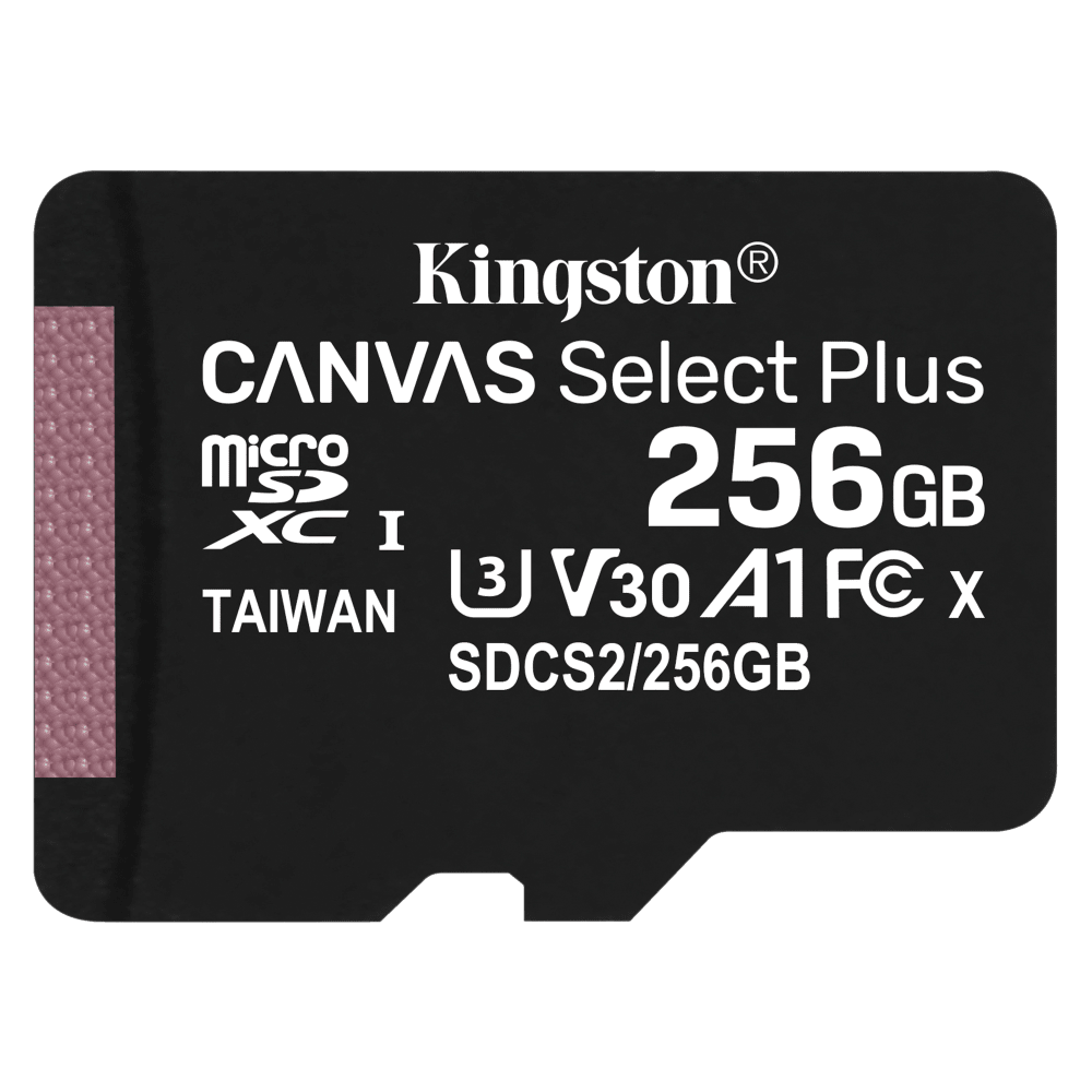 Kingston microSDXC Canvas Select Plus 256GB Memory Card and Adapter Black